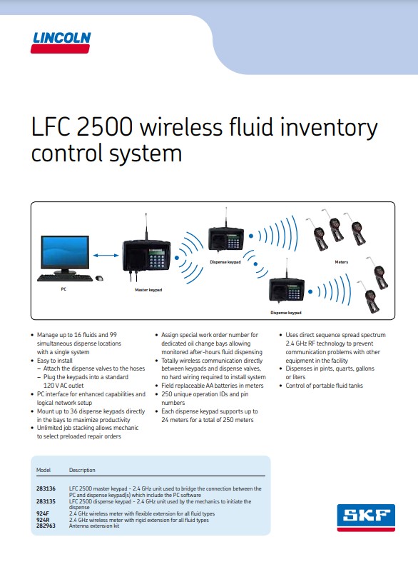 Hệ thống kiểm soát tồn kho chất lỏng không dây LFC 2500